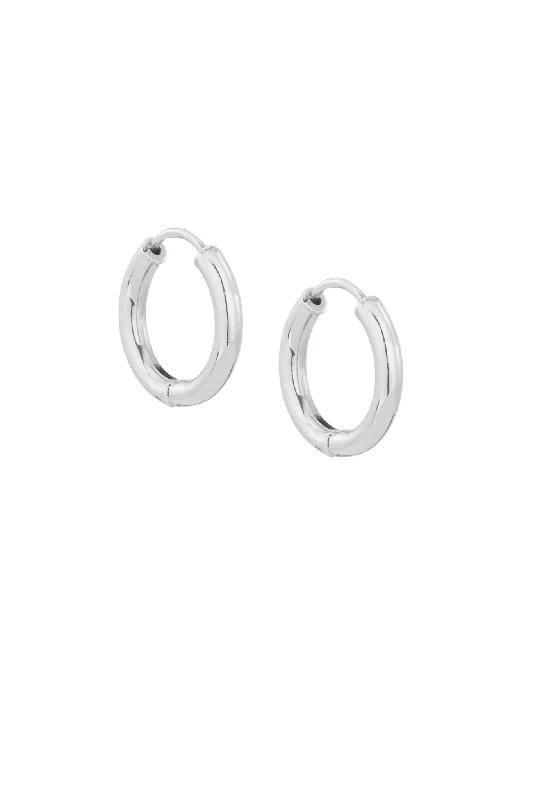 15mm Tube Hoops Sterling Silver