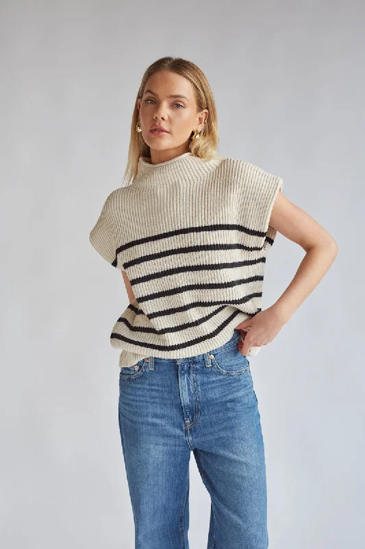 Amari Mock Neck Sleeveless Sweater Top