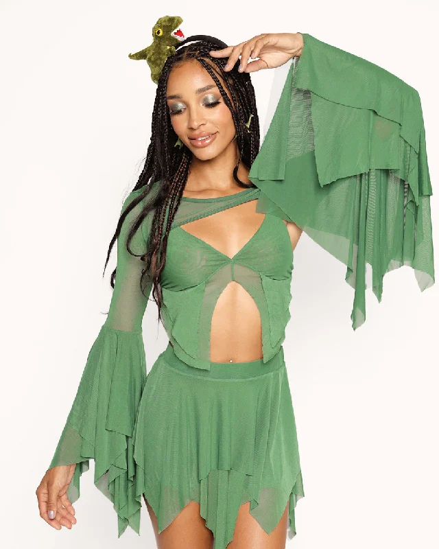 Dark Arts Ultra Crop Top - Green Sophisticated Women's Tailored