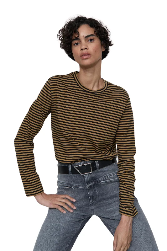 Long Sleeve Striped Shirt in Tullamore Brown