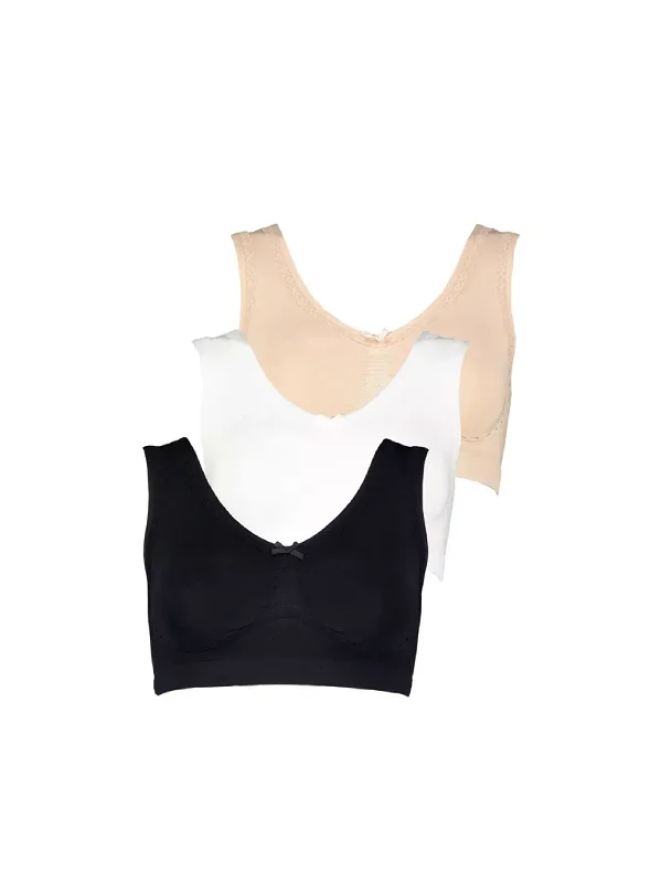 Women's 3 Pcs Lace Trim Cropped Top Set,Multi Youthful Women's Anime - inspired