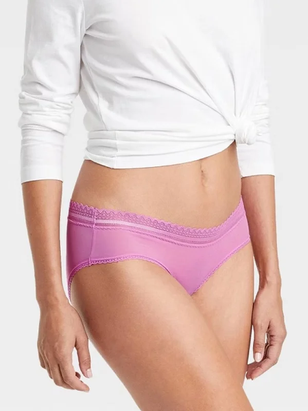Women's Lace Trim Hipster,Purple performance