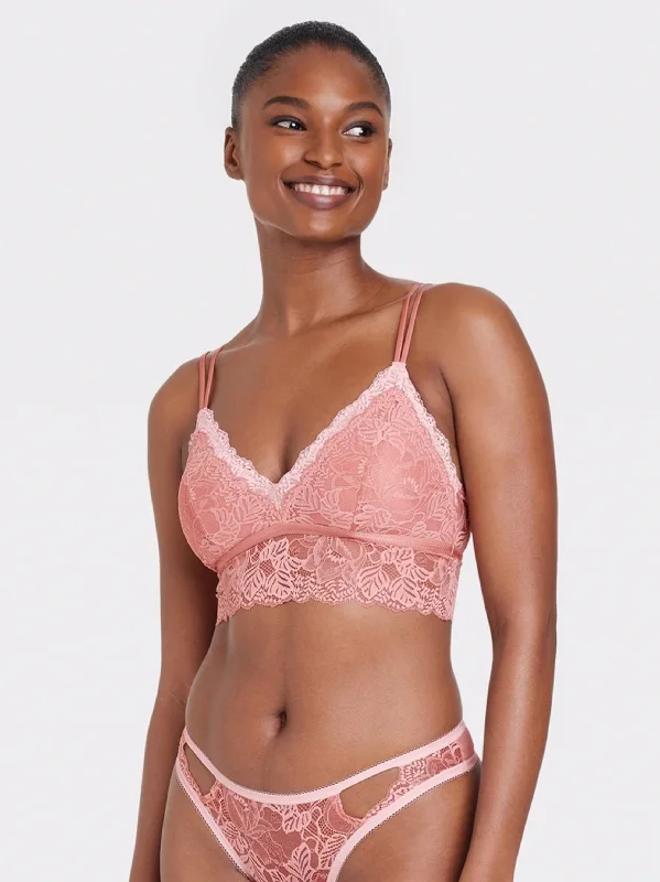 Women's Lace Bralette,Pink Laid - back Women's Vibe