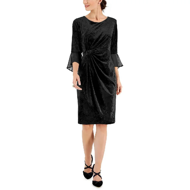Connected Apparel Womens Velvet Midi Cocktail and Party Dress Monochromatic All - in - one Connected Apparel Womens Velvet Midi Cocktail and Party Dress Monochromatic All - in - one