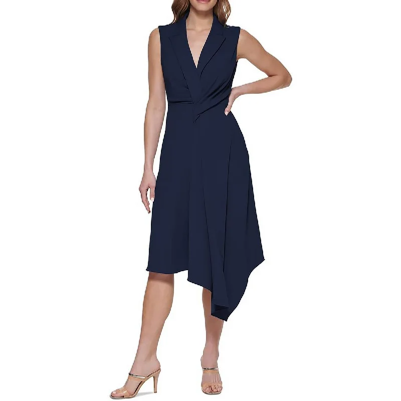 DKNY Womens Asymmetric Long Cocktail and Party Dress Traditional Women's Wool