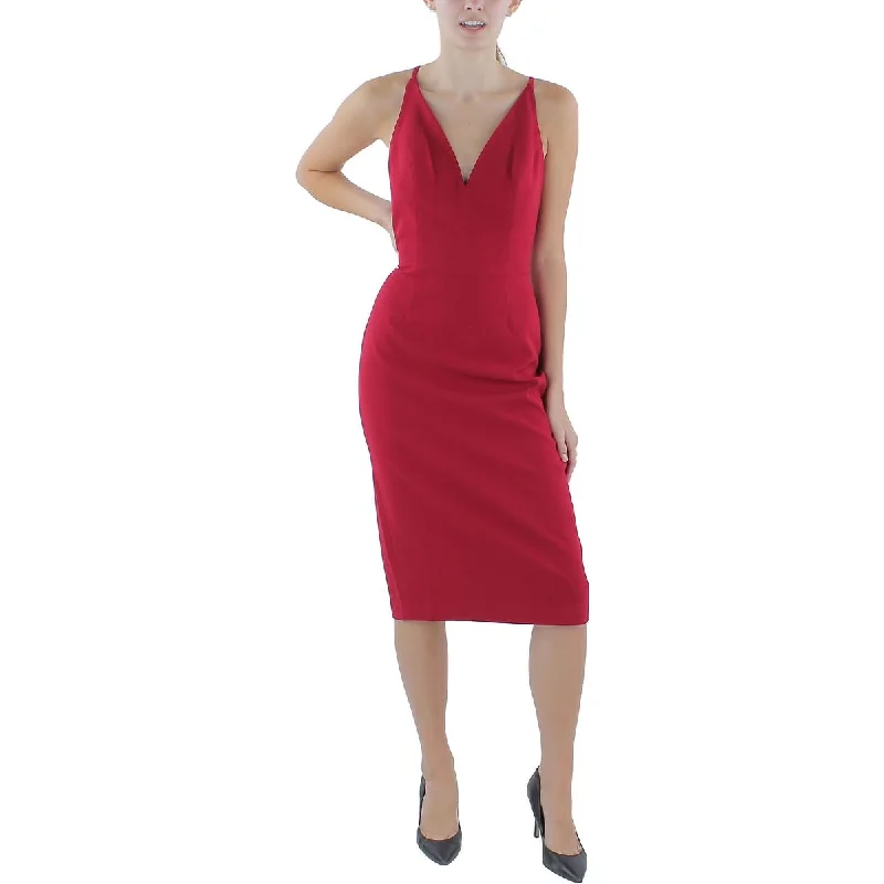 Dress The Population Womens Lyla Sleeveless Midi Cocktail And Party Dress