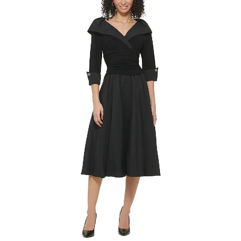 Jessica Howard Womens A-Line Midi Cocktail And Party Dress