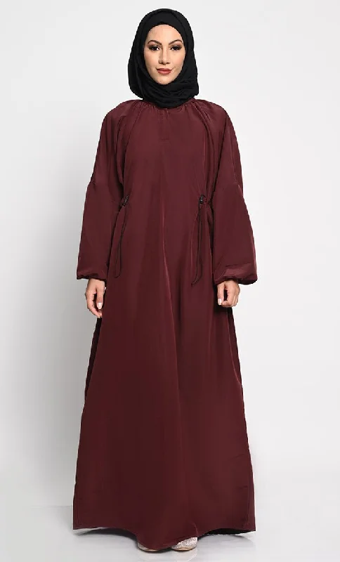 Kashibo A line solid Abaya dress with elastic waist