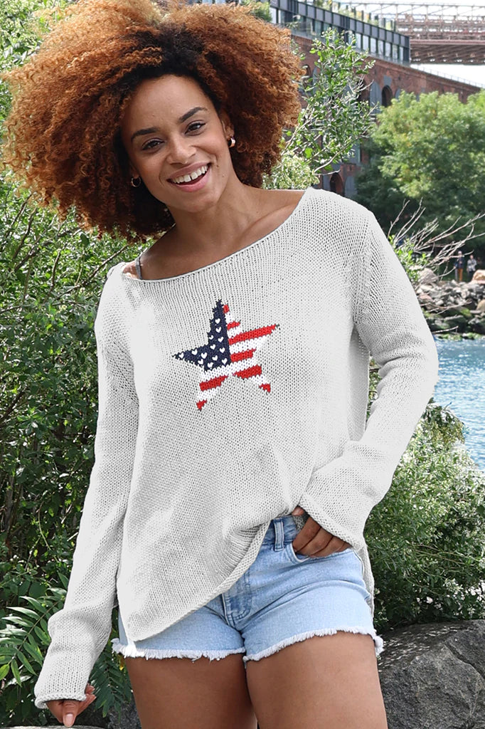Star Flag Crew Cotton Confident Women's Power