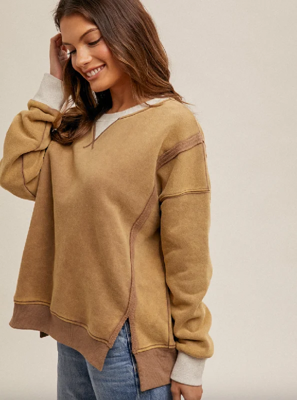 The Lana Oversized Color Block Sweatshirt