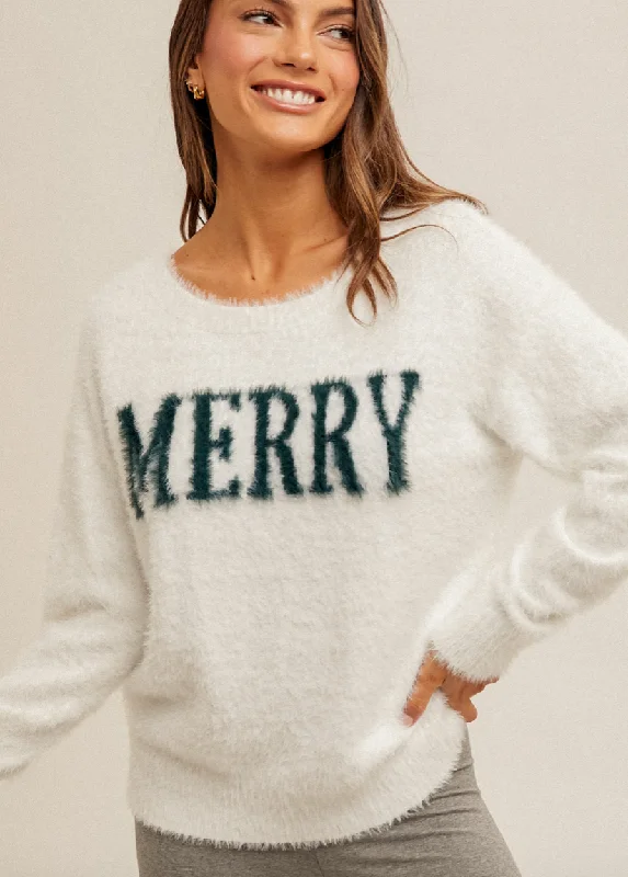 The Lillian "Merry" Graphic Sweater Cool Women's Distressed