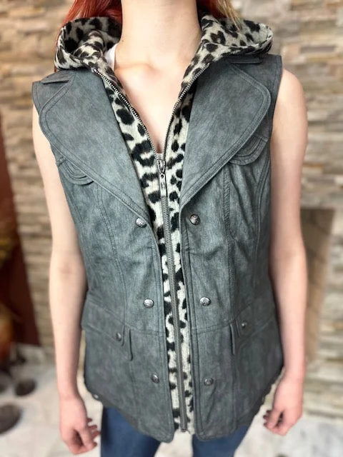 Women's Faux leather vest-BF19260