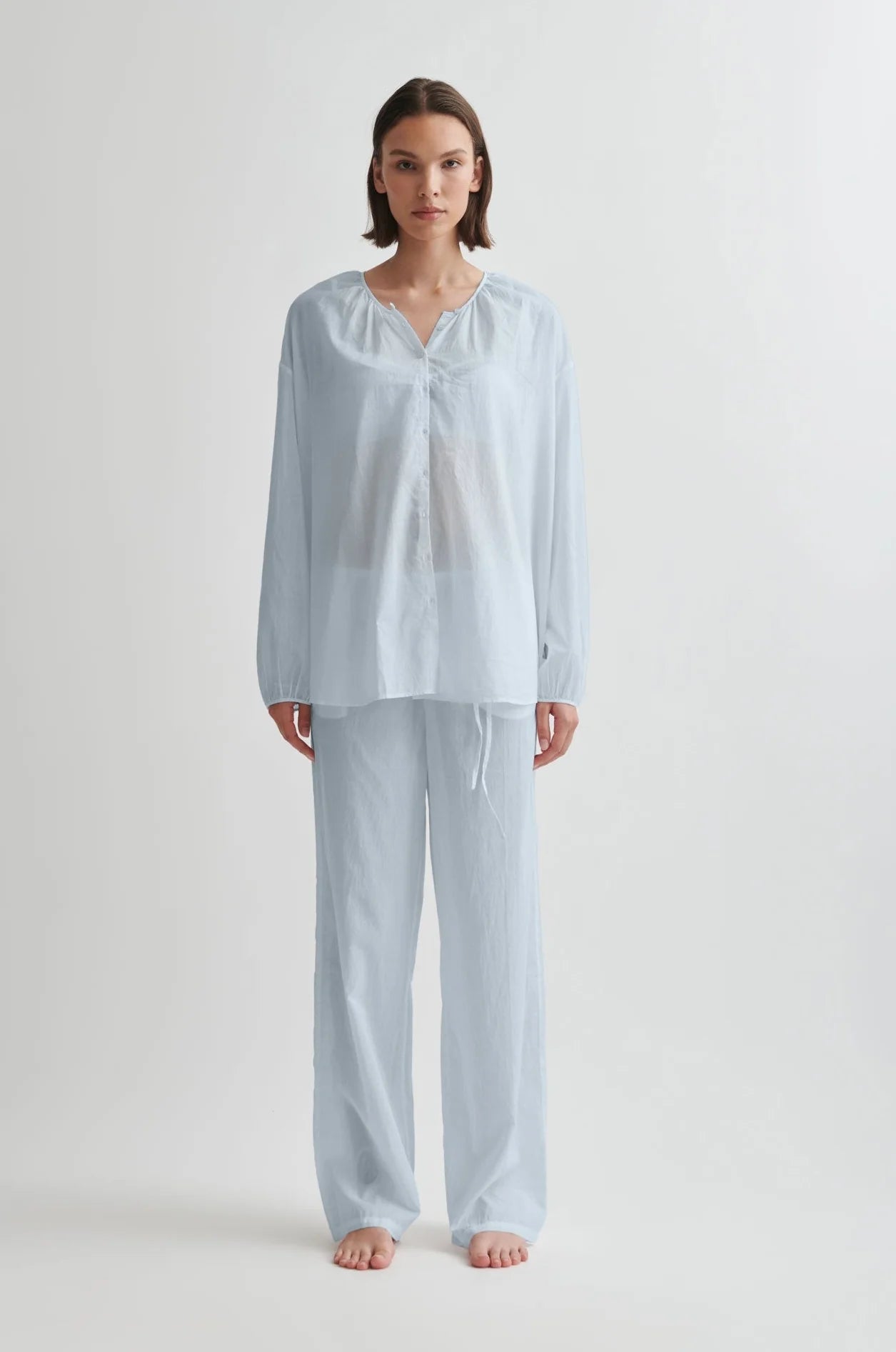 BLAIR & BANKS Long Pj Set in Arctic Blue