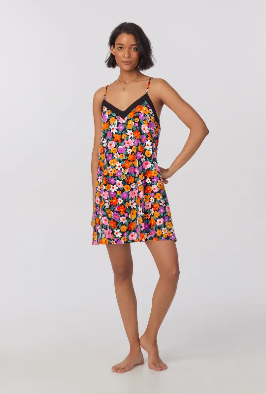Cottage Flowers Stretch Jersey Chemise Vacation