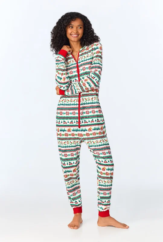 Festive Fairisle Long Sleeve Stretch Jersey Unisex Onesie