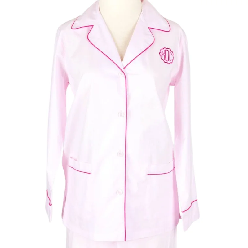 Long Sleeve Pajamas with Monogram