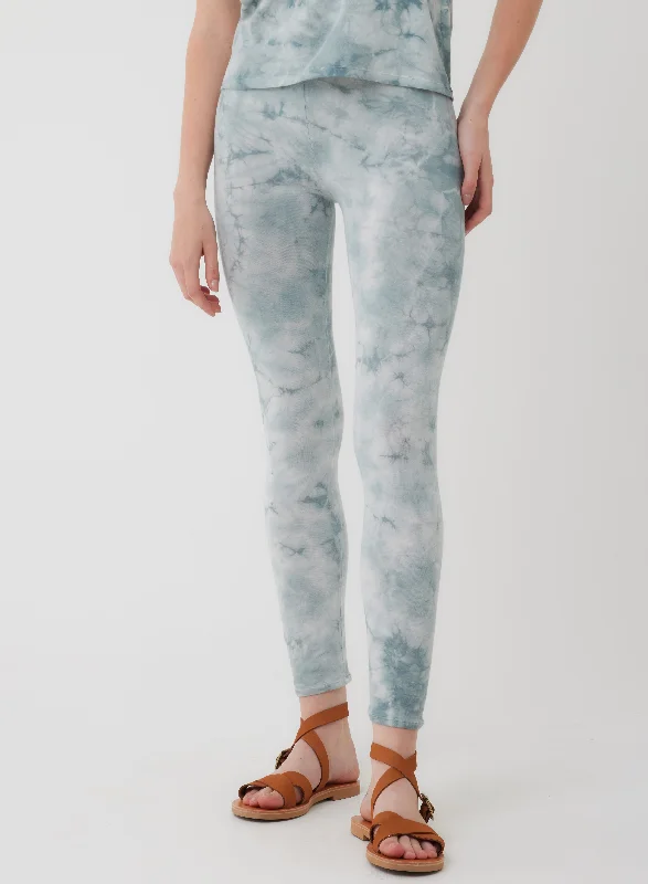 Organic Cotton Leggings in Aqua Cloud